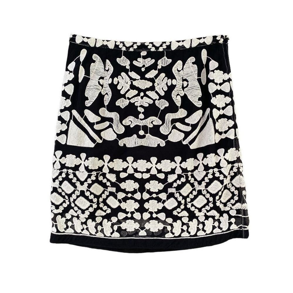 Small Greylin Black and White Lined Side Zip Skirt - O